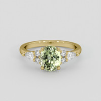1.50 Ct. Yellowish Green Sapphire Ring, 14K Yellow Gold 1