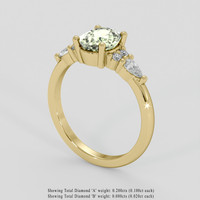 1.44 Ct. Yellowish Green Sapphire Ring, 14K Yellow Gold 2