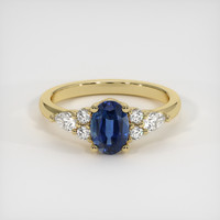 0.97 Ct. Blue Sapphire Ring, 18K Yellow Gold 1