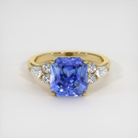 3.66 Ct. Blue Sapphire Ring, 18K Yellow Gold 1