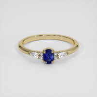 0.57 Ct. Blue Sapphire Ring, 18K Yellow Gold 1