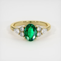 1.21 Ct. Emerald Ring, 18K Yellow Gold 1