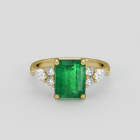 1.87 Ct. Emerald Ring, 18K Yellow Gold 1
