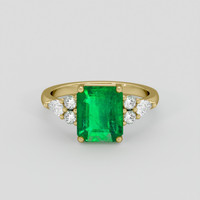 2.32 Ct. Emerald Ring, 18K Yellow Gold 1