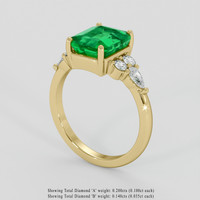 2.32 Ct. Emerald Ring, 18K Yellow Gold 2