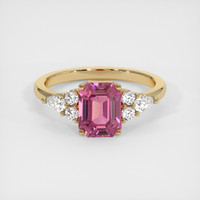 2.08 Ct. Pink Sapphire Ring, 18K Yellow Gold 1