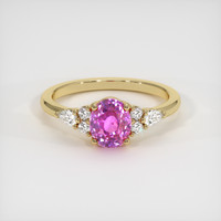 2.15 Ct. Pink Sapphire Ring, 18K Yellow Gold 1