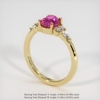 2.15 Ct. Pink Sapphire Ring, 18K Yellow Gold 2