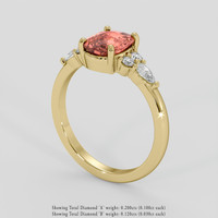 1.52 Ct. Padparadscha Sapphire Ring, 18K Yellow Gold 2