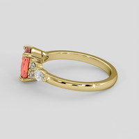 1.52 Ct. Padparadscha Sapphire Ring, 18K Yellow Gold 4