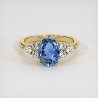 2.04 Ct. Blue Sapphire Ring, 18K Yellow Gold 1