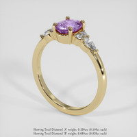 1.07 Ct. Pinkish Purple Sapphire Ring, 18K Yellow Gold 2