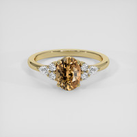 2.50 Ct. Brown Sapphire Ring, 18K Yellow Gold 1