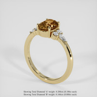 2.50 Ct. Brown Sapphire Ring, 18K Yellow Gold 2