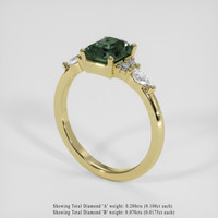 1.52 Ct. Bluish Green Sapphire Ring, 18K Yellow Gold 2