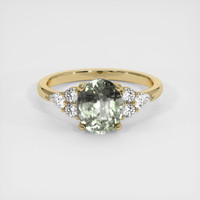 2.38 Ct. Green Sapphire Ring, 18K Yellow Gold 1