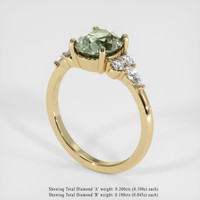 2.38 Ct. Green Sapphire Ring, 18K Yellow Gold 2