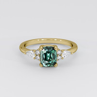 1.50 Ct. Bluish Green Sapphire Ring, 18K Yellow Gold 1