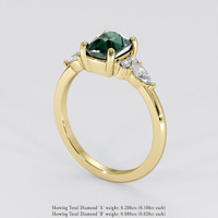 1.50 Ct. Bluish Green Sapphire Ring, 18K Yellow Gold 2