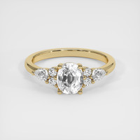1.30 Ct. White Sapphire Ring, 18K Yellow Gold 1