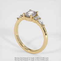 1.30 Ct. White Sapphire Ring, 18K Yellow Gold 2