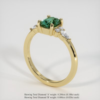 1.17 Ct. Green Sapphire Ring, 18K Yellow Gold 2