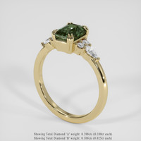 1.56 Ct. Green Sapphire Ring, 18K Yellow Gold 2
