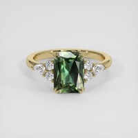 2.20 Ct. Green Sapphire Ring, 18K Yellow Gold 1