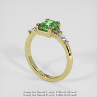 1.73 Ct. Green Sapphire Ring, 18K Yellow Gold 2