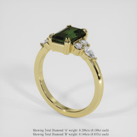 1.92 Ct. Green Sapphire Ring, 18K Yellow Gold 2