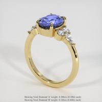 2.57 Ct. Violet Sapphire Ring, 18K Yellow Gold 2
