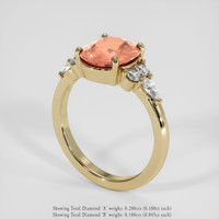 3.00 Ct. Padparadscha Sapphire Ring, 18K Yellow Gold 2
