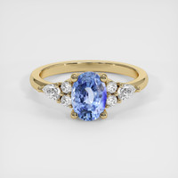 1.22 Ct. Blue Sapphire Ring, 18K Yellow Gold 1