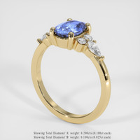 1.22 Ct. Blue Sapphire Ring, 18K Yellow Gold 2