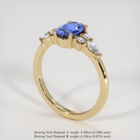 1.15 Ct. Blue Sapphire Ring, 18K Yellow Gold 2