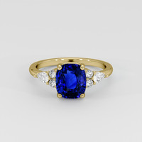 2.62 Ct. Blue Sapphire Ring, 18K Yellow Gold 1