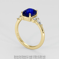 2.62 Ct. Blue Sapphire Ring, 18K Yellow Gold 2