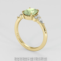 1.87 Ct. Yellowish Green Sapphire Ring, 18K Yellow Gold 2