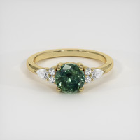 1.66 Ct. Green Sapphire Ring, 18K Yellow Gold 1
