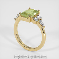 2.02 Ct. Green Sapphire Ring, 18K Yellow Gold 2