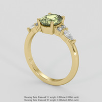 1.50 Ct. Yellowish Green Sapphire Ring, 18K Yellow Gold 2