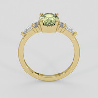 1.50 Ct. Yellowish Green Sapphire Ring, 18K Yellow Gold 3
