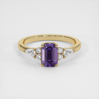 1.20 Ct. Purple Sapphire Ring, 18K Yellow Gold 1