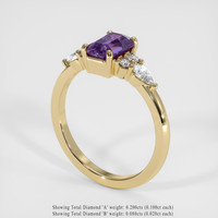 1.20 Ct. Purple Sapphire Ring, 18K Yellow Gold 2