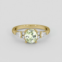 1.44 Ct. Yellowish Green Sapphire Ring, 18K Yellow Gold 1