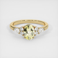 1.02 Ct. Yellow Sapphire Ring, 18K Yellow Gold 1