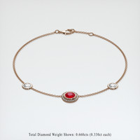 <span>1.09</span>&nbsp;<span class="tooltip-light">Ct.Tw.<span class="tooltiptext">Total Carat Weight</span></span> Ruby Bracelet, 14K Rose Gold 2