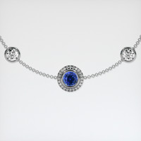 1.14 Ct.Tw. Blue Sapphire Bracelet, 14K White Gold 1