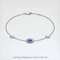 1.14 Ct.Tw. Blue Sapphire Bracelet, 14K White Gold 2