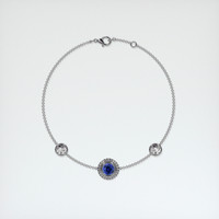 1.14 Ct.Tw. Blue Sapphire Bracelet, 14K White Gold 3